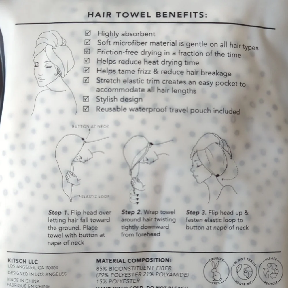 🆕 Kitsch Wet Hair Set / Quick Drying Towel & Scrunchie Set